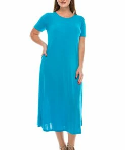 Jostar Dresses Stretchy Long Dress Short Sleeve-702BN-SRS1
