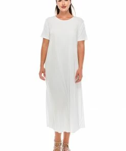 Jostar Dresses Stretchy Long Dress Short Sleeve-702BN-SRS1