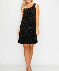 Jostar Online Jostar Women's Stretchy Missy Tank Dress Print-703BN-TRP1-G752 Short Length