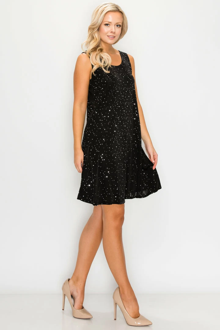 Jostar Online Jostar Women's Stretchy Missy Tank Dress Print-703BN-TRP1-G752 Short Length