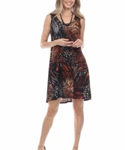 Dresses Jostar Women's Stretchy Missy Tank Dress Print-703BN-TRP1-W207