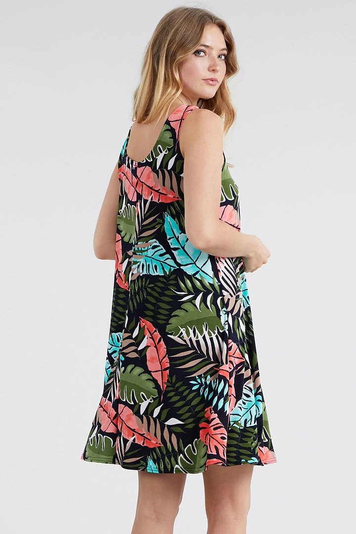 Jostar Women's Stretchy Missy Tank Dress Print Plus, 703BN-TXP-W212 Plus Size