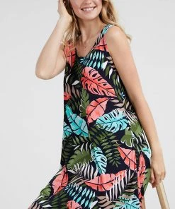 Jostar Women's Stretchy Missy Tank Dress Print Plus, 703BN-TXP-W212 Plus Size