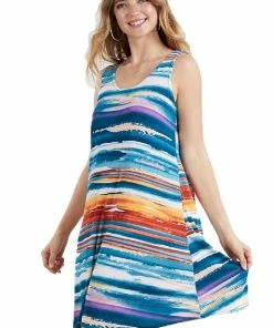 Jostar Women's Stretchy Missy Tank Dress Print Plus, 703BN-TXP1-W213 Plus Size