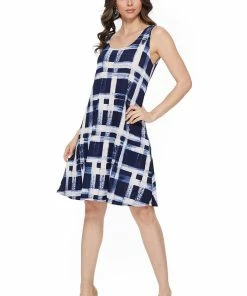 Plus Size Jostar Women's Stretchy Missy Tank Dress Print Plus, 703BN-TXP-W216