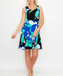 Jostar Women's Stretchy Missy Tank Dress Print-703BN-TRP1-W224 Short Length