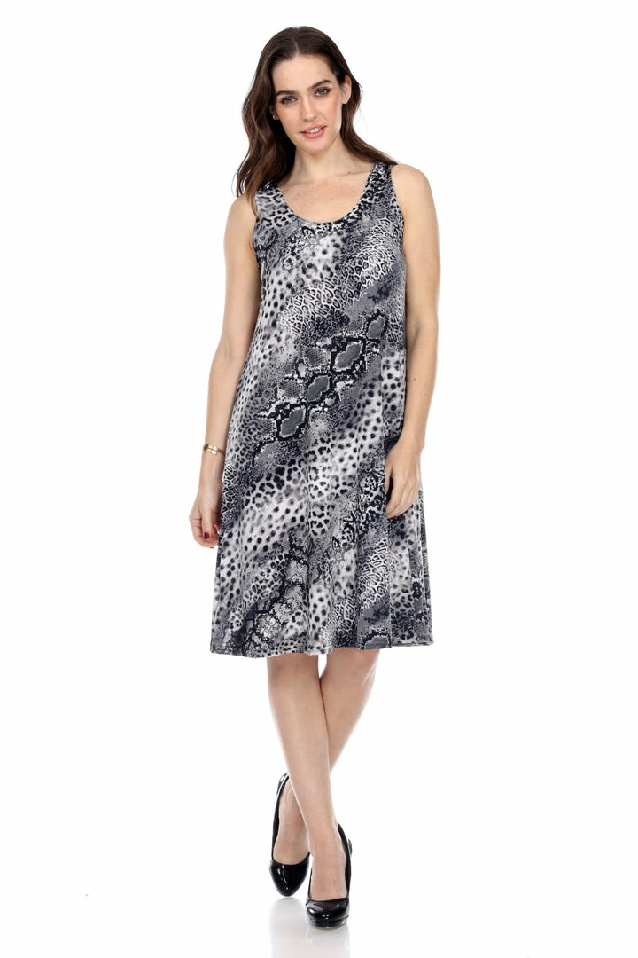 Jostar Online Stretchy Missy Tank Dress Print Plus, 703BN-TXP-W248 Plus Size
