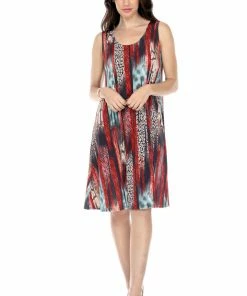Short Length Jostar Women's Stretchy Missy Tank Dress Print-703BN-TRP1-W249