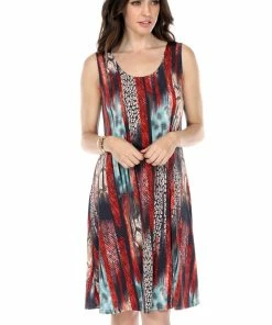 Short Length Jostar Women's Stretchy Missy Tank Dress Print-703BN-TRP1-W249