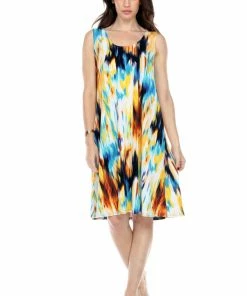 Plus Size Jostar Women's Stretchy Missy Tank Dress Print Plus, 703BN-TXP-W250