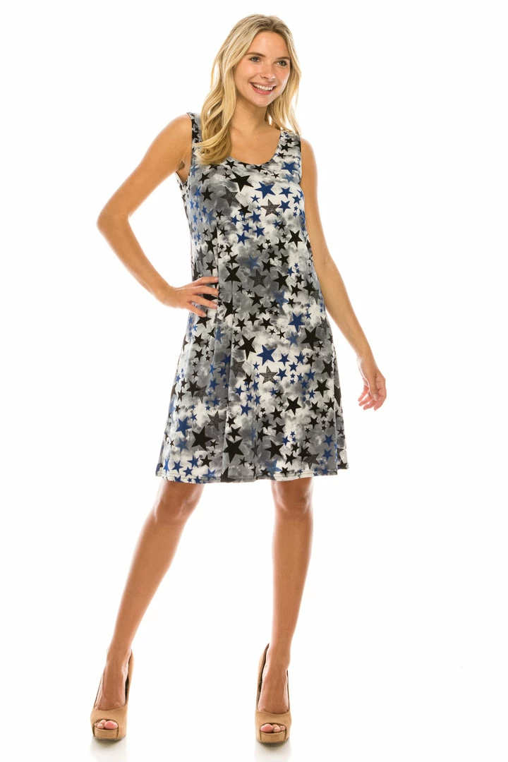 Jostar Women's Stretchy Missy Tank Dress Print Plus, 703BN-TXP1-W274