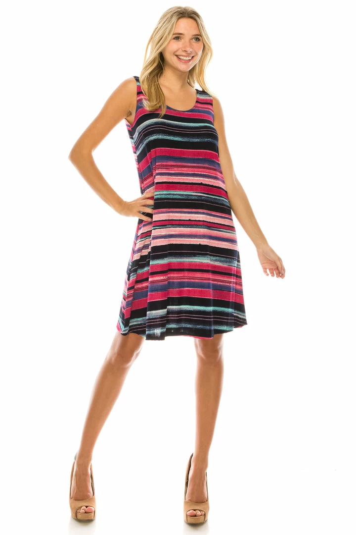 Jostar Women's Stretchy Missy Tank Dress Print Plus, 703BN-TXP1-W275