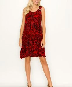 Jostar Women's Stretchy Missy Tank Dress Print Plus, 703BN-TXP-W277 Plus Size