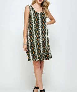 Tops Jostar Women's Stretchy Missy Tank Dress Print Plus, 703BN-TXP-W290