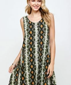 Jostar Women's Stretchy Missy Tank Dress Print-703BN-TRP1-W290 Short Length