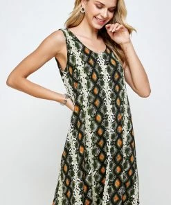 Jostar Women's Stretchy Missy Tank Dress Print-703BN-TRP1-W290 Short Length