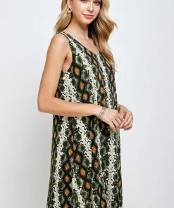 Jostar Women's Stretchy Missy Tank Dress Print-703BN-TRP1-W290 Short Length