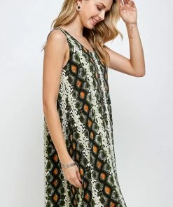 Tops Jostar Women's Stretchy Missy Tank Dress Print Plus, 703BN-TXP-W290