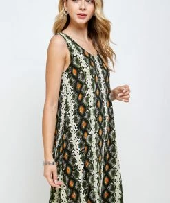 Jostar Women's Stretchy Missy Tank Dress Print-703BN-TRP1-W290 Short Length