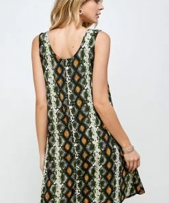 Jostar Women's Stretchy Missy Tank Dress Print-703BN-TRP1-W290 Short Length