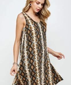 Jostar Women's Stretchy Missy Tank Dress Print-703BN-TRP1-W290 Short Length