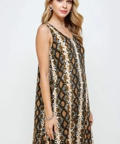 Tops Jostar Women's Stretchy Missy Tank Dress Print Plus, 703BN-TXP-W290