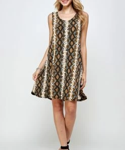 Jostar Women's Stretchy Missy Tank Dress Print-703BN-TRP1-W290 Short Length