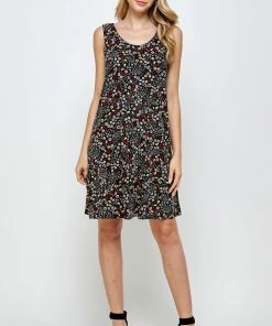 Jostar Women's Stretchy Missy Tank Dress Print Plus, 703BN-TXP-W295 Plus Size
