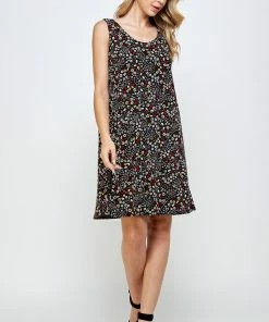 Jostar Women's Stretchy Missy Tank Dress Print Plus, 703BN-TXP-W295 Plus Size