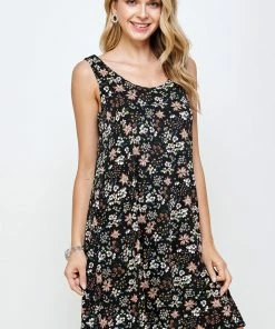 Short Length Jostar Women's Stretchy Missy Tank Dress Print-703BN-TRP1-W296