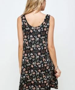 Short Length Jostar Women's Stretchy Missy Tank Dress Print-703BN-TRP1-W296