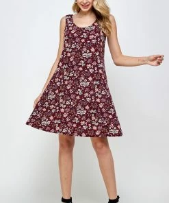 Short Length Jostar Women's Stretchy Missy Tank Dress Print-703BN-TRP1-W296