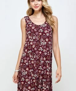 Short Length Jostar Women's Stretchy Missy Tank Dress Print-703BN-TRP1-W296