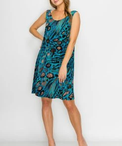 Jostar Women's Stretchy Missy Tank Dress Print-703BN-TRP1-W444 Short Length