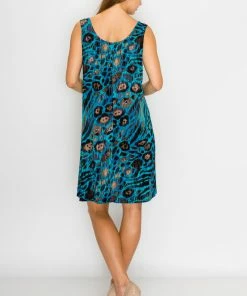 Jostar Women's Stretchy Missy Tank Dress Print-703BN-TRP1-W444 Short Length