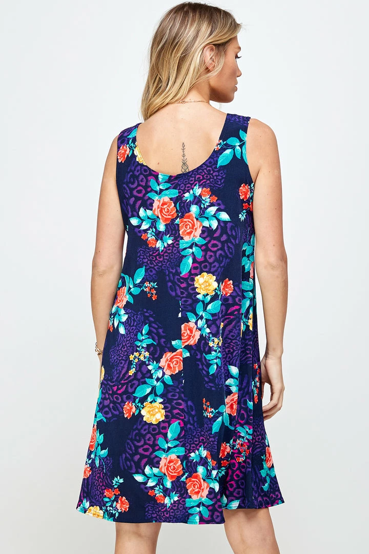 Plus Size Jostar Women's Stretchy Missy Tank Dress Print Plus, 703BN-TXP-W301