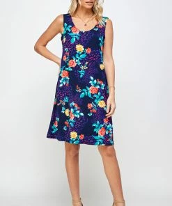 Plus Size Jostar Women's Stretchy Missy Tank Dress Print Plus, 703BN-TXP-W301