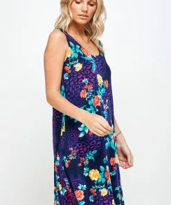 Plus Size Jostar Women's Stretchy Missy Tank Dress Print Plus, 703BN-TXP-W301