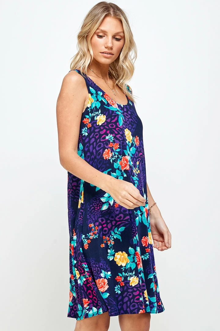 Plus Size Jostar Women's Stretchy Missy Tank Dress Print Plus, 703BN-TXP-W301