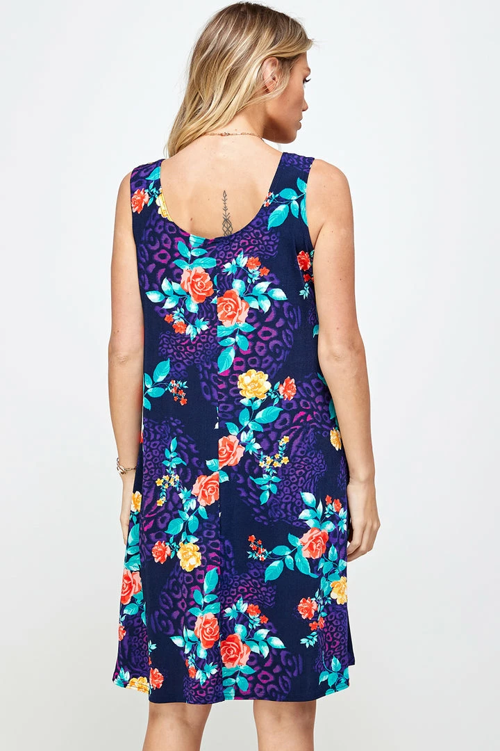 Plus Size Jostar Women's Stretchy Missy Tank Dress Print Plus, 703BN-TXP-W301