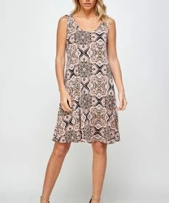 Jostar Women's Stretchy Missy Tank Dress Print-703BN-TRP1-W303