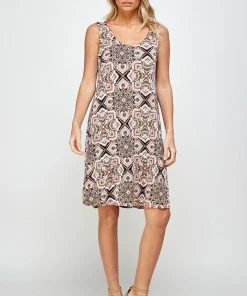 Jostar Women's Stretchy Missy Tank Dress Print-703BN-TRP1-W303