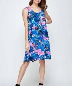 Plus Size Jostar Women's Stretchy Missy Tank Dress Print Plus, 703BN-TXP-W305