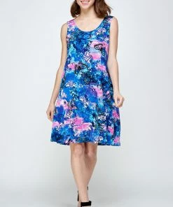 Plus Size Jostar Women's Stretchy Missy Tank Dress Print Plus, 703BN-TXP-W305