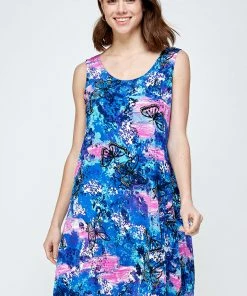 Plus Size Jostar Women's Stretchy Missy Tank Dress Print Plus, 703BN-TXP-W305