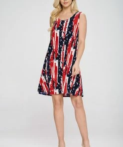 Jostar American Print Missy Tank Dress Plus- 703BN-TXP-W306