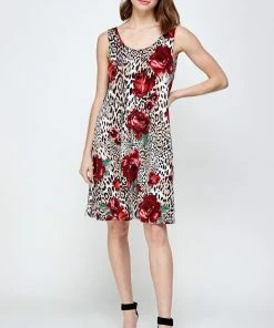Jostar Women's Stretchy Missy Tank Dress Print Plus, 703BN-TXP-W307