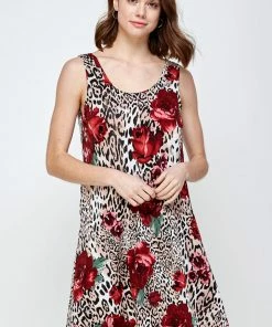 Jostar Women's Stretchy Missy Tank Dress Print Plus, 703BN-TXP-W307 Plus Size