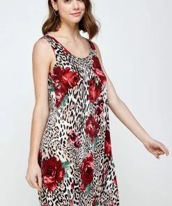 Jostar Women's Stretchy Missy Tank Dress Print Plus, 703BN-TXP-W307 Plus Size