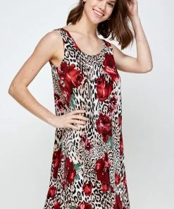 Jostar Women's Stretchy Missy Tank Dress Print Plus, 703BN-TXP-W307